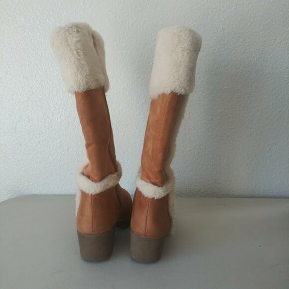 Rampage girls size 2 brown and white knee high boots - Picture 2 of 16